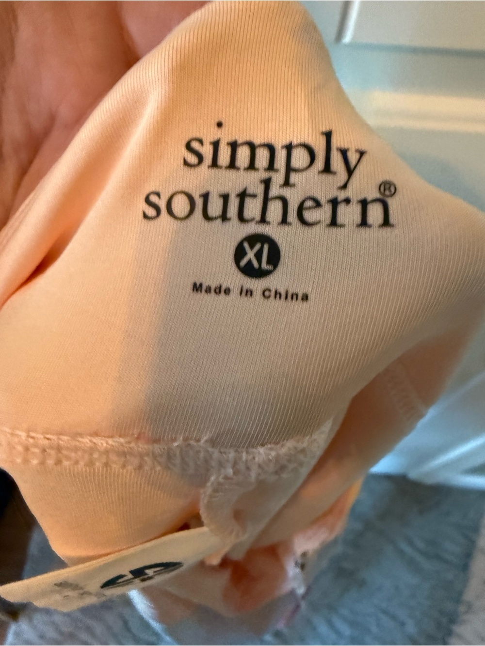 Simply Southern Peach & Light Gray Two-Tone Skort with Pockets NWT - Picture 4 of 10